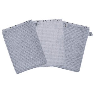At home Waschhandschuh 3er Pack grau 15 x 24 cm