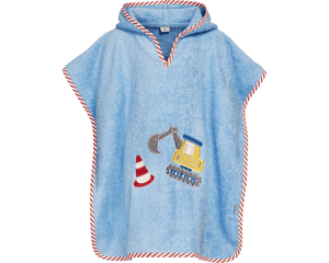 Frottee-Poncho Bagger blau
