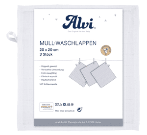 Mullwaschlappen 3er Pack weiß 20 x 20 cm