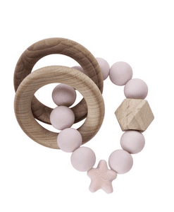 Nibbling Beiß- und Rasselring STELLAR Greifling Baby Pink