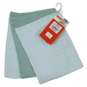 Musselin Uni mint-eisblau Waschhandschuh 3er-Set
