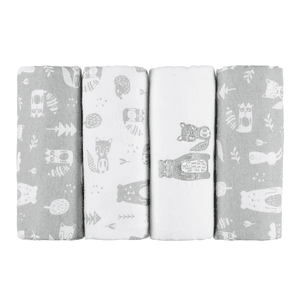 Molton-Spucktücher handklad 4er-Pack grau