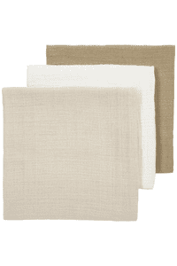 Mullwindeln 3er Pack Offwhite/Soft Sand/Taupe 70 x 70 cm