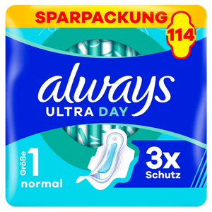 Binden mit Flügeln Ultra Normal Größe 1 Monatspaket, 114 Binden (3 Packungen x 38 Stück)