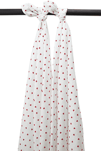 Musselin Swaddle 2er-Pack Sweet Heart red 120 x 120 cm