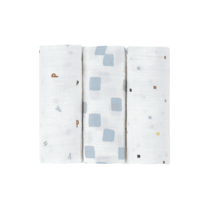 Swaddle & Burp 3er-Pack Mulltücher M Happy Furits blue