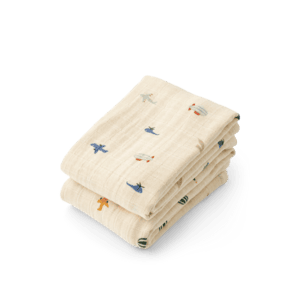Lewis Musselin Tücher 2er-Pack sea aviator/ecru
