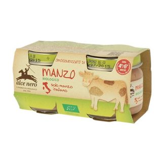 Alce Nero Omogeneizzato Di Manzo Biologico 2x80g