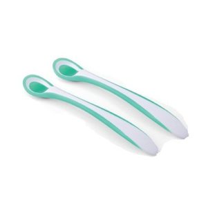 Nuvita set 2 Cucchiai Termosensibili Verdi per bambini