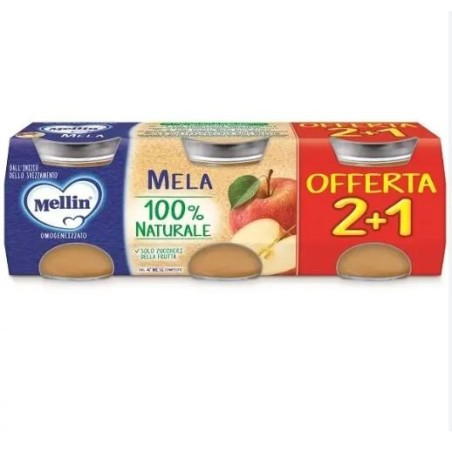 Danone Mellin Omogeneizzato Mela 3 pezzi Da 100 G