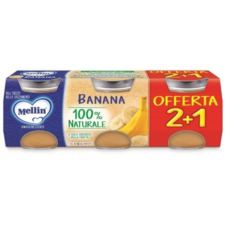 Mellin Omogeneizzato Banana 3 Pezzi Da 100 G