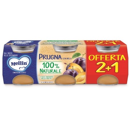 Danone Nutricia Mellin Omogeneizzato Prugna 3 Pezzi Da 100 G