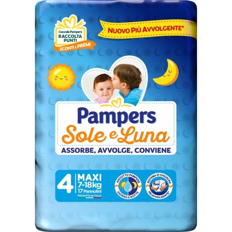 Fater Pampers Sole&luna pannolini Maxi 17 Pezzi