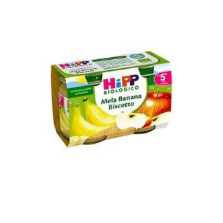 Hipp Bio Omogeneizzato Mela Banana Biscotto 2 x 125 gr