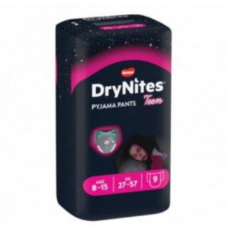 Huggies Drynites Mutandine Assorbenti 8/15 Anni Girl L 27/57kg 9 Pezzi