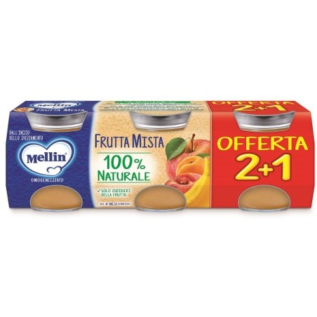 Mellin Omogeneizzato Frutta Mista 3 Pezzi Da 100 G