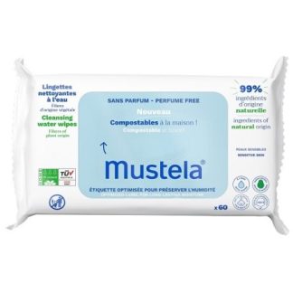 Mustela Salviette Acqua Compostabili Senza Profumo 60 Pezzi