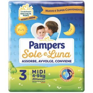 Pampers sole e luna Pannolino per bambino midi 20 pezzi