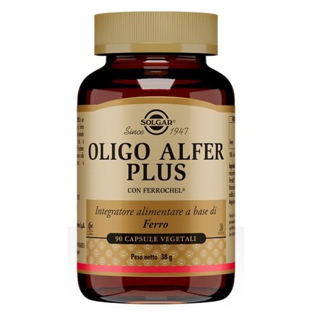 6 Pezzi Solgar Oligo Alfer Plus integratore di ferro 90 Capsule