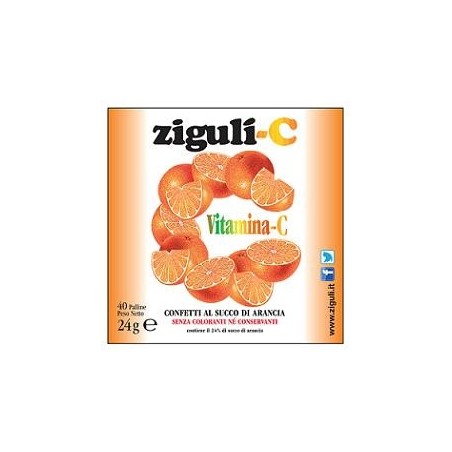 Ziguli C Arancia 40 Confetti 24 G integratore per bambini