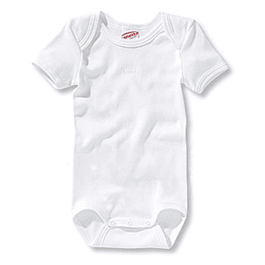 Baby Body uni weiß Feinripp