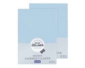 Spannbetttuch Doppelpack Jersey hellblau