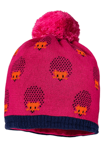 Girls Mütze Igel dark pink-tinte
