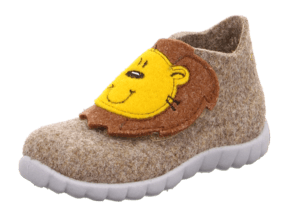 Hausschuh Happy Löwe beige