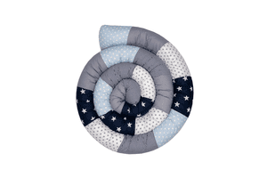 Baby-Bettschlange Blau Hellblau Grau 400 cm