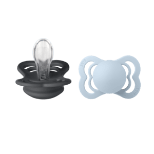 Schnuller Supreme Baby Blue / Iron Silikon 0-6 Monate, 2 Stk.