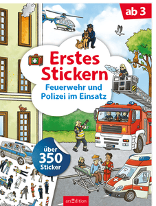 Erstes Stickern Feuerwehr und Polizei im Einsatz