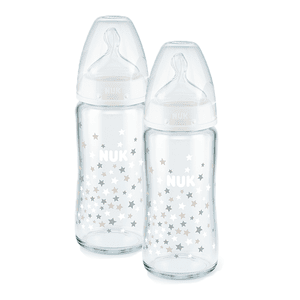Glasflasche First Choice⁺ ab der Geburt 240 ml, Temperature Control im Doppelpack weiß
