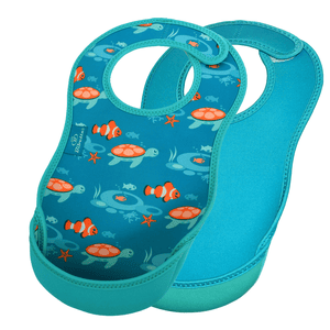 Neopren-Lätzchen UltraBib Tropischer Fisch / Türkis, 2 Stück