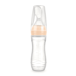 Fütterflasche, Squeeze mit Löffel peach