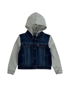 Levi's Kids Boys Jeansjacke mit Sweatärmel und Kapuze