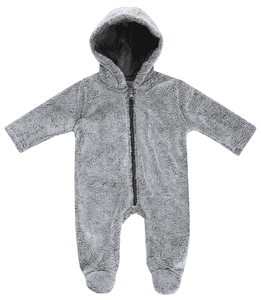 Kuschel-Kapuzenoverall Lama grau melange