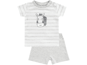 T-Shirt+Shorts Zebra grau melange