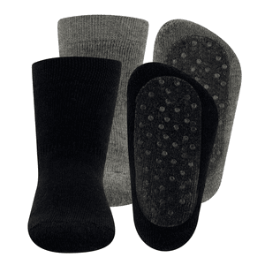 Stoppersocke 2er Pack grau/marine