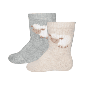 Thermosöckchen 2er Pack Schaf grau/beige