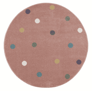 Kinderteppich Happy Rugs Wheel rosa/multi rund