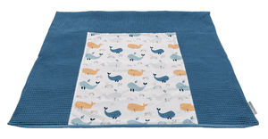 Wickelauflage-Bezug Waffel Blau Wale