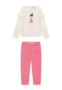 Set Langarmshirt + Leggings rosa