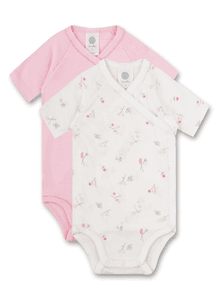 Wickelbody Doppelpack weiß/rosa