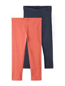 Leggings 2er Pack Nkfvivian Coral/Dark Sapphire