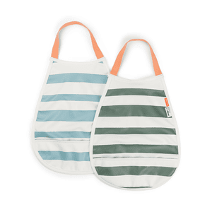 Pull-over Lätzchen 2er Pack Stripes Blau / grün