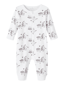 Schlafoverall Unicorn Bright White