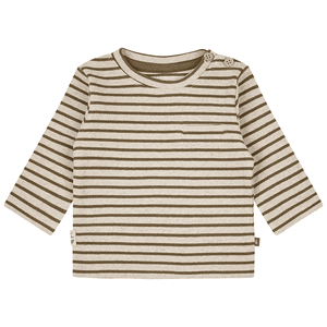Shirt warm white melange gestreift