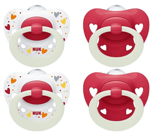 Nachtschnuller Signature Night Silikon Gr. 2, rot 4 Stück