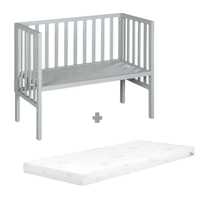 Beistellbett safe asleep 2 in 1 taupe + Matratze