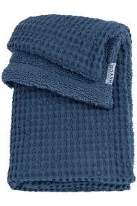 Babydecke Waffel Teddy Indigo